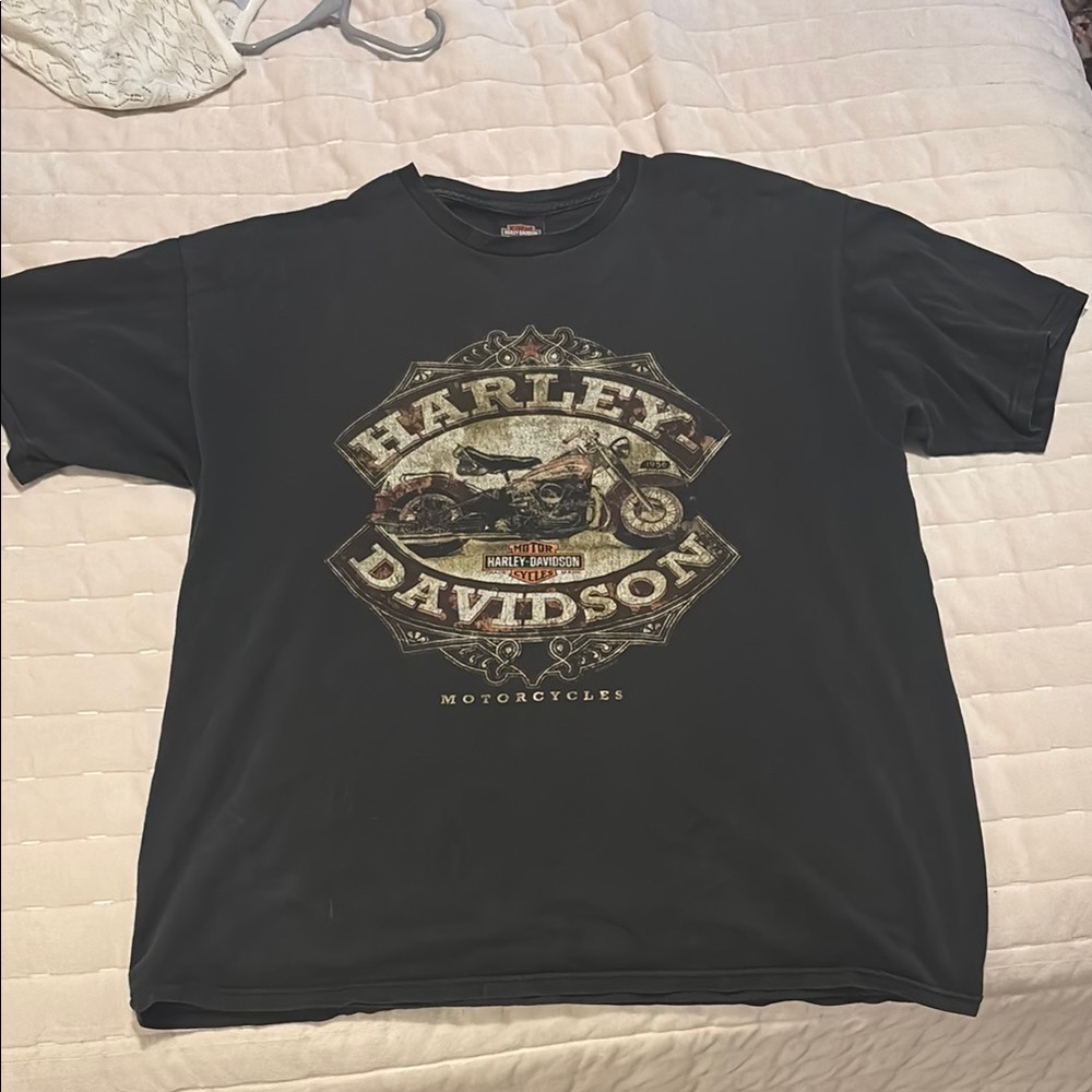 Vintage Harley-Davidson Black Graphic T-Shirt for Men